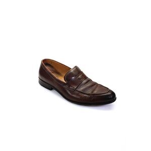 Joe Real Mens Leather Slide On Loafers Brown Size 41